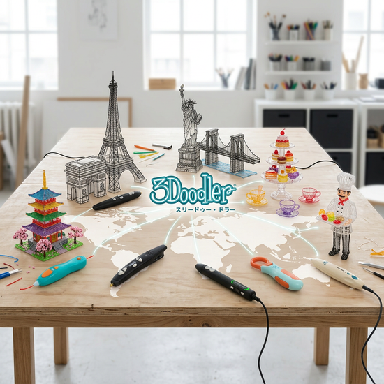 Start+・Flow・Pro・Candy・Chefの3Doodlerシリーズを紹介するイメージ