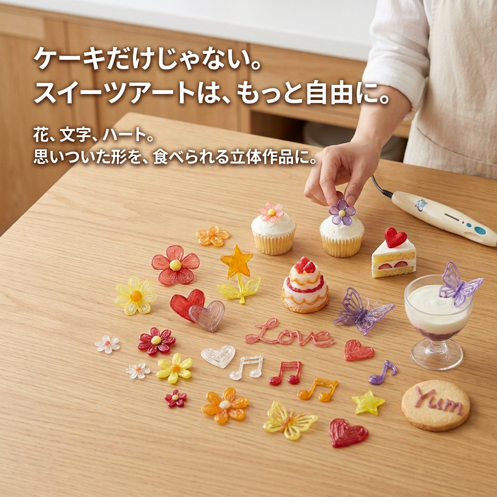 3Doodler Chefで食べられる立体デコレーションを作る使用イメージ